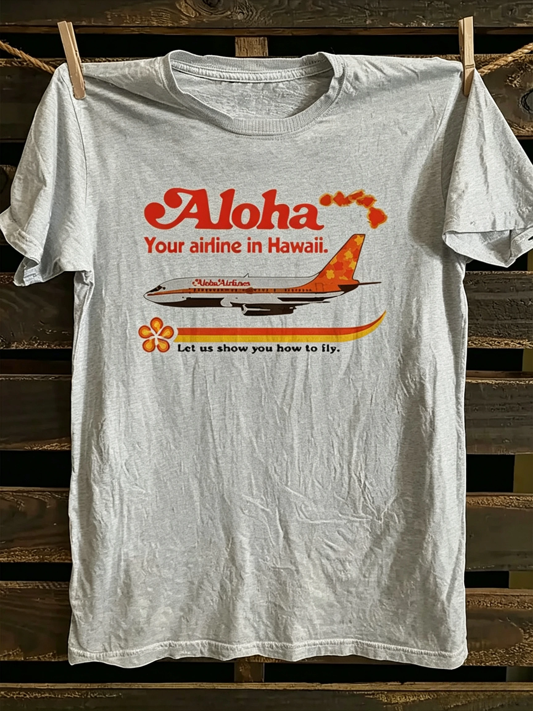 Funny Aloha Airlines Retro Airline Graphic Men's T Shirt Tee Women Summer Spring Novelty Streetwear Oversized Trendy Loose Tops