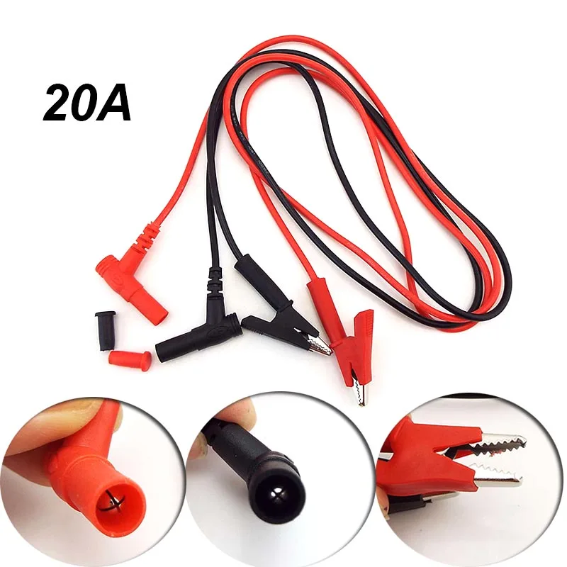 20A Alligator Crocodile Clip to 4mm Banana Plug Test Lead Cable Connector Probe Dual Head For Multimeter Measure diy Tools P1