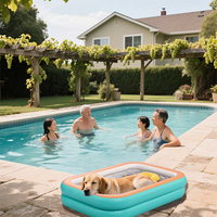 1pc Pet Dog Inflatable Swimming Pool Thickened Double-Layer Family Swimming Pool Suitable For Garden Summer Water Party Outdoor