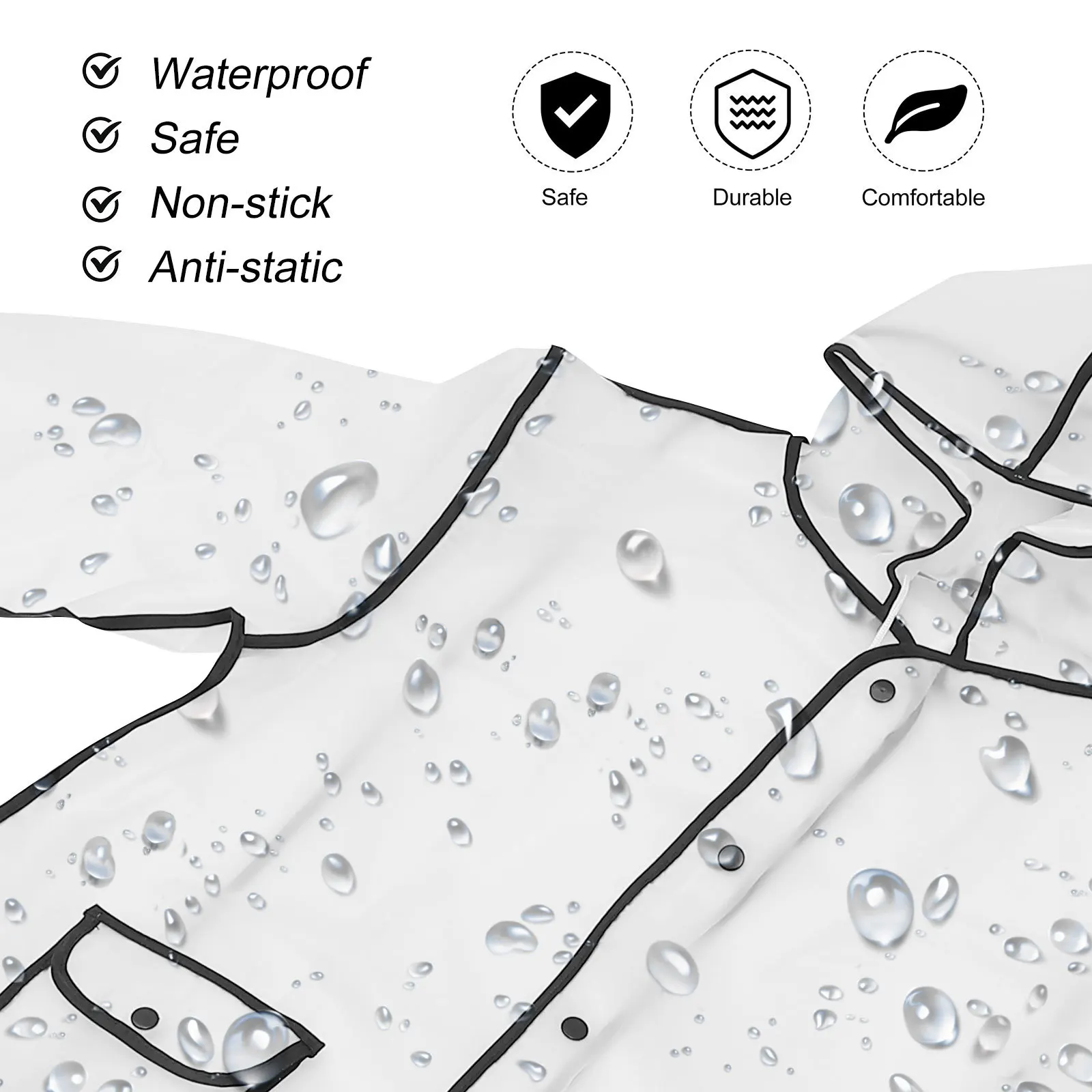 

1Pcs Outdoor Hiking Kids Rain Poncho Eva Waterproof Hooded Raincoat Lightweight Children Rainwear Portable School Use