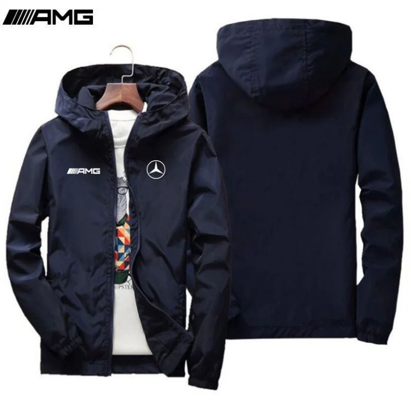 

2025 Mercedes Benz racing suit hooded spring and autumn thin windbreaker