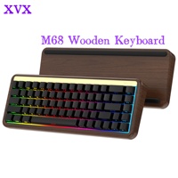 XVX M68 Solid Walnut Mechanical Keyboard Sideprint 5-Sided Sublimation Gasket Hot Swappable Keyboard Custom Wooden Keyboard