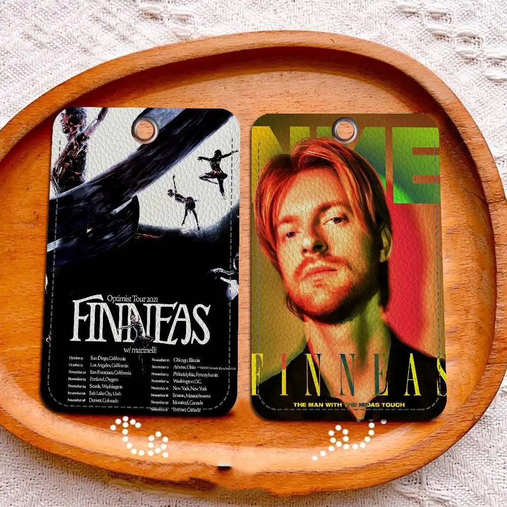 F-Finneas Singer Keychain Card Holders Keyring Bank Bus ID Credit Cards Key Ring Chains