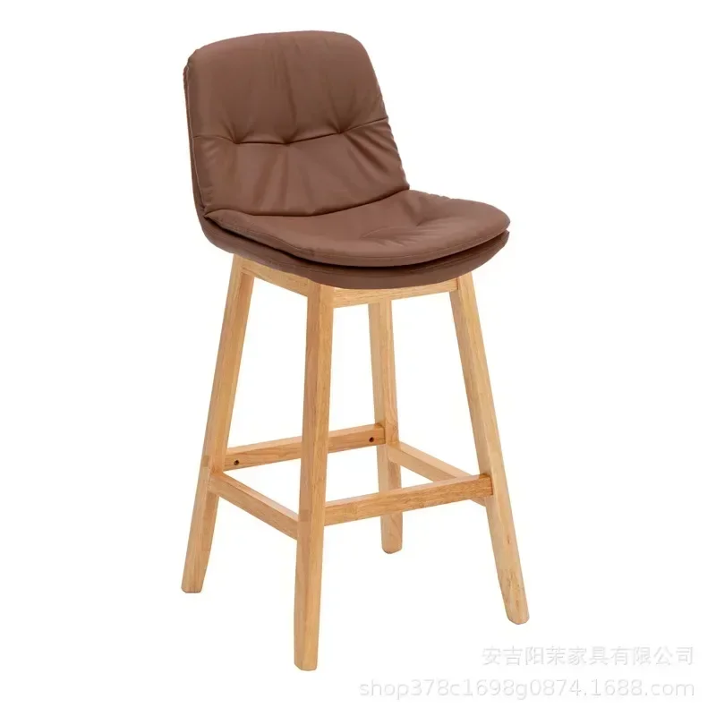 Solid wood bar chair bar chair high stool home backrest bar chair simple