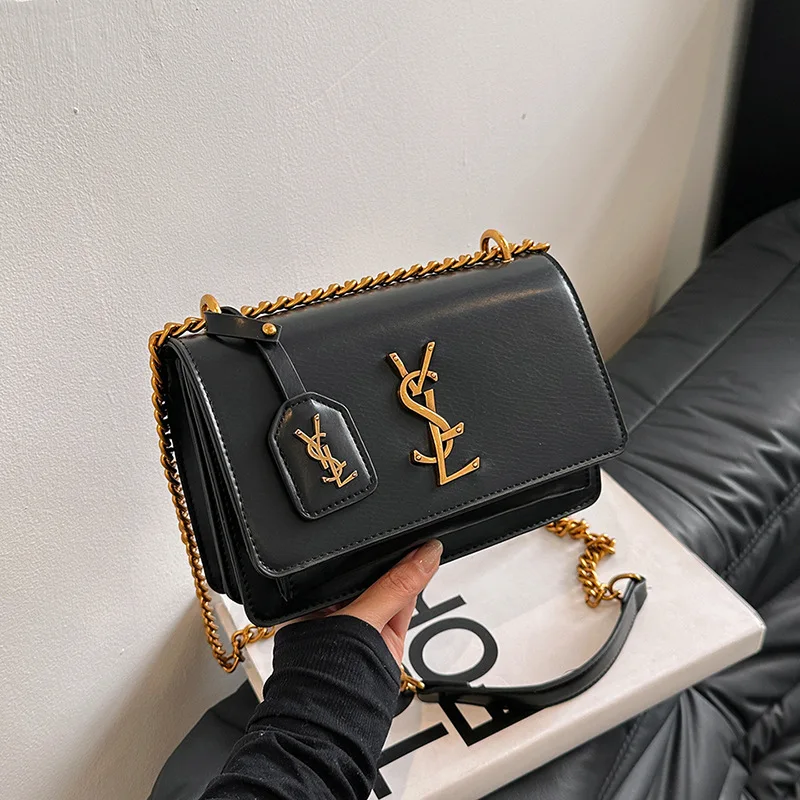 Torba crossbody o dużej pojemności - elegancka torba na ramię z łańcuszkiem, pojemna torebka do pracy, stylowa torebka na telefon dla kobiet