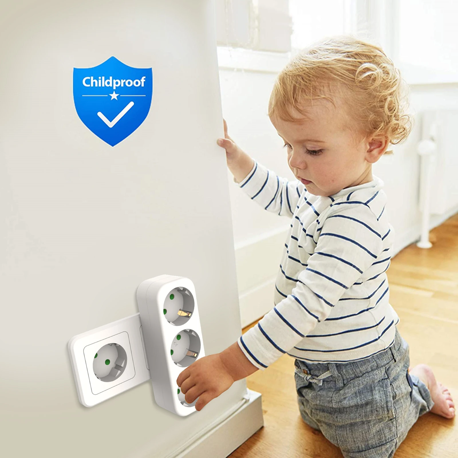 1/2pcs EU Plug Wall Socket Extender 1 To 3 Way European Conversion Plug Germany Standard Multiple Plugs Socket Adapter for Home