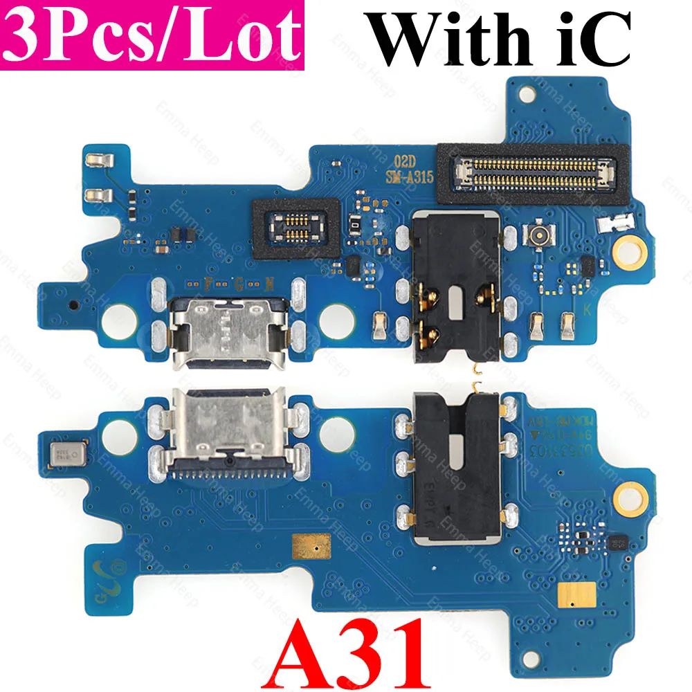 3Pcs USB Charging Port Board Flex for Samsung Galaxy A7 A20E A21 M13 A22 A30 A31 A32 A40 A41 A50 Dock Connector Flex Cable Parts