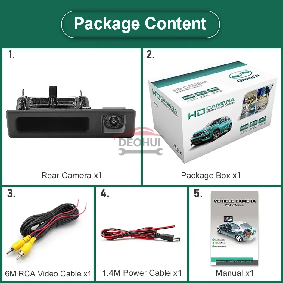 CSDOH 170 Degree 1920*1080P HD AHD Night Vision Vehicle Rear View Camera For BMW 5 series F10 F11 3 series F30 F31 F32 X3 F25