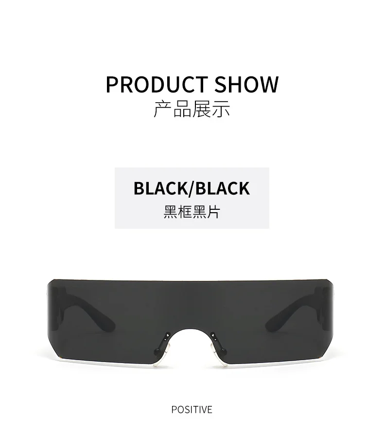 Steampunk Y2K Sonnenbrille für Damen und Herren, quadratisch, einteilig, Wrap-Around-Sonnenbrille, modische Sonnenbrille mit großem Rahmen für Damen und Herren – Detail 8
