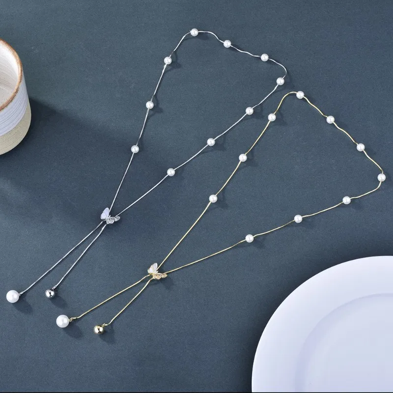 

The new butterfly necklace for women, a long sweater chain with a starry sky, exudes a light luxury and high-end feel