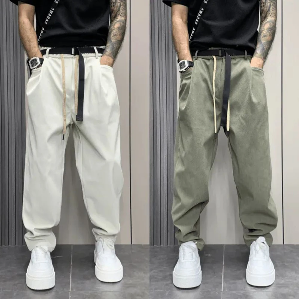 Mens Y2k Corduroy Pants Autumn And Winter Street Fashion Loose Casual Trousers Winter Straight Trousers Men'S Sports Sweatpants