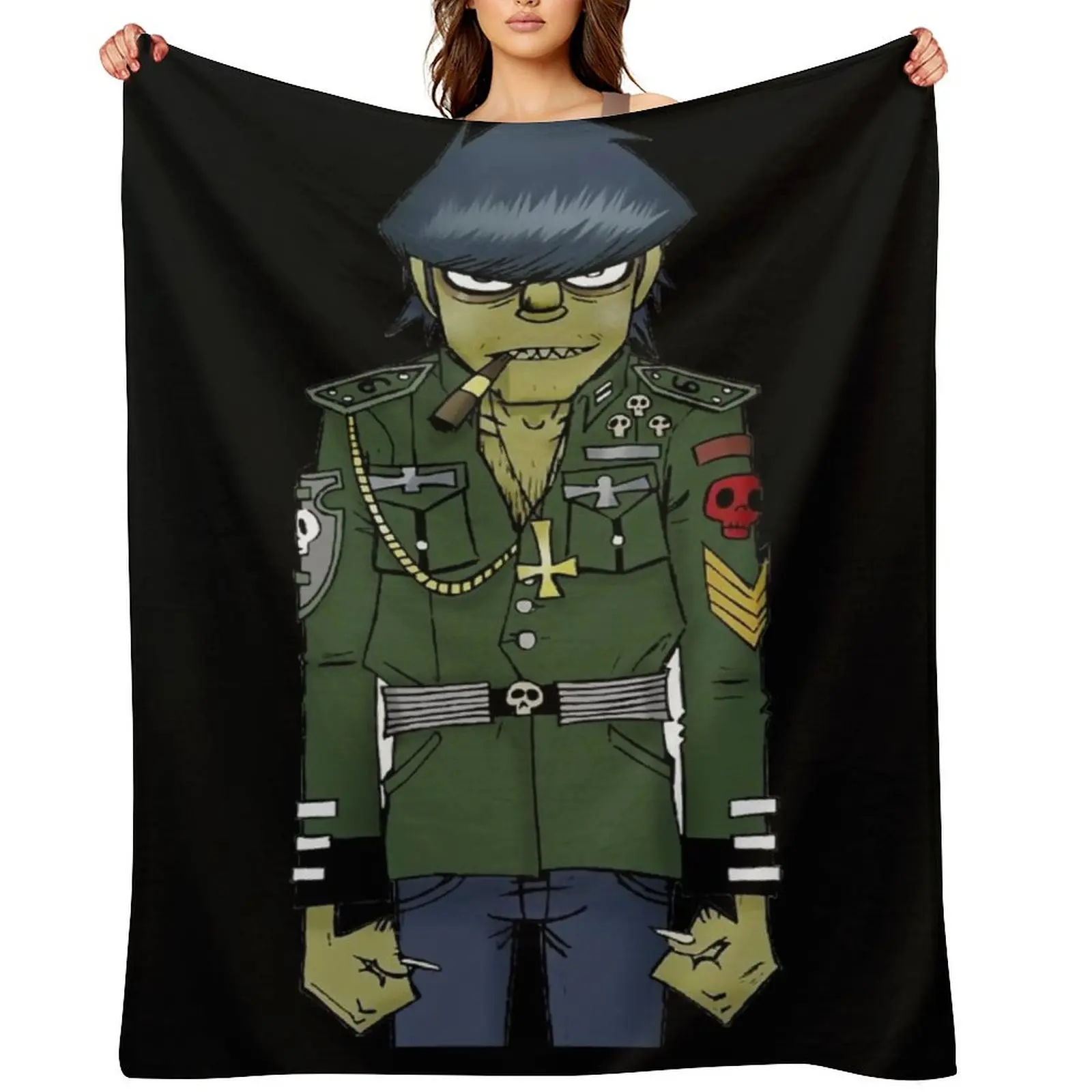 

Gorillaz Cartoon music Throw Blanket Cute Plaid Blankets For Baby Decorative Sofa decorative Blankets