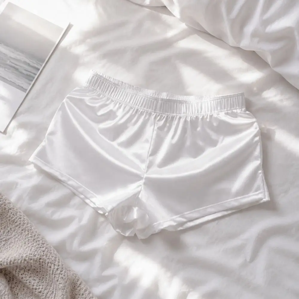 Lounge Bottoms Ice Silk Satin Boxer Shorts Casual Style Loose Boxer Shorts Underpants Male Panties Men