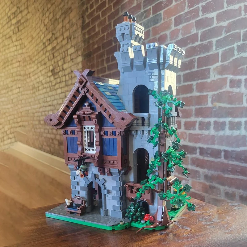 5625PCS Moc medieval castle house building pottery shop model DIY assembly building blocks toys children's holiday gift