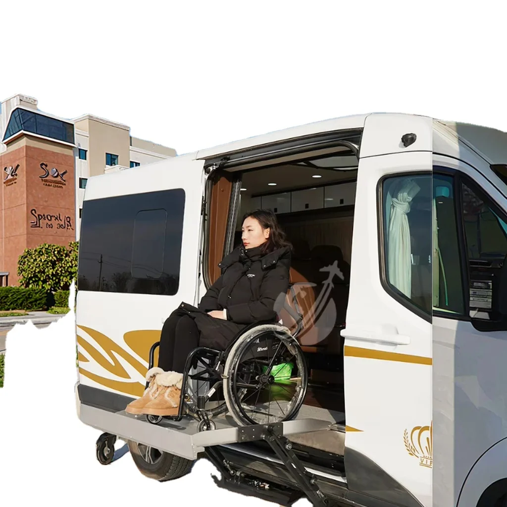 Elevador eléctrico hidráulico para silla de ruedas para exteriores, mesa elevadora con diseño de tijera Vertical para furgoneta y coche, para personas mayores discapacitadas