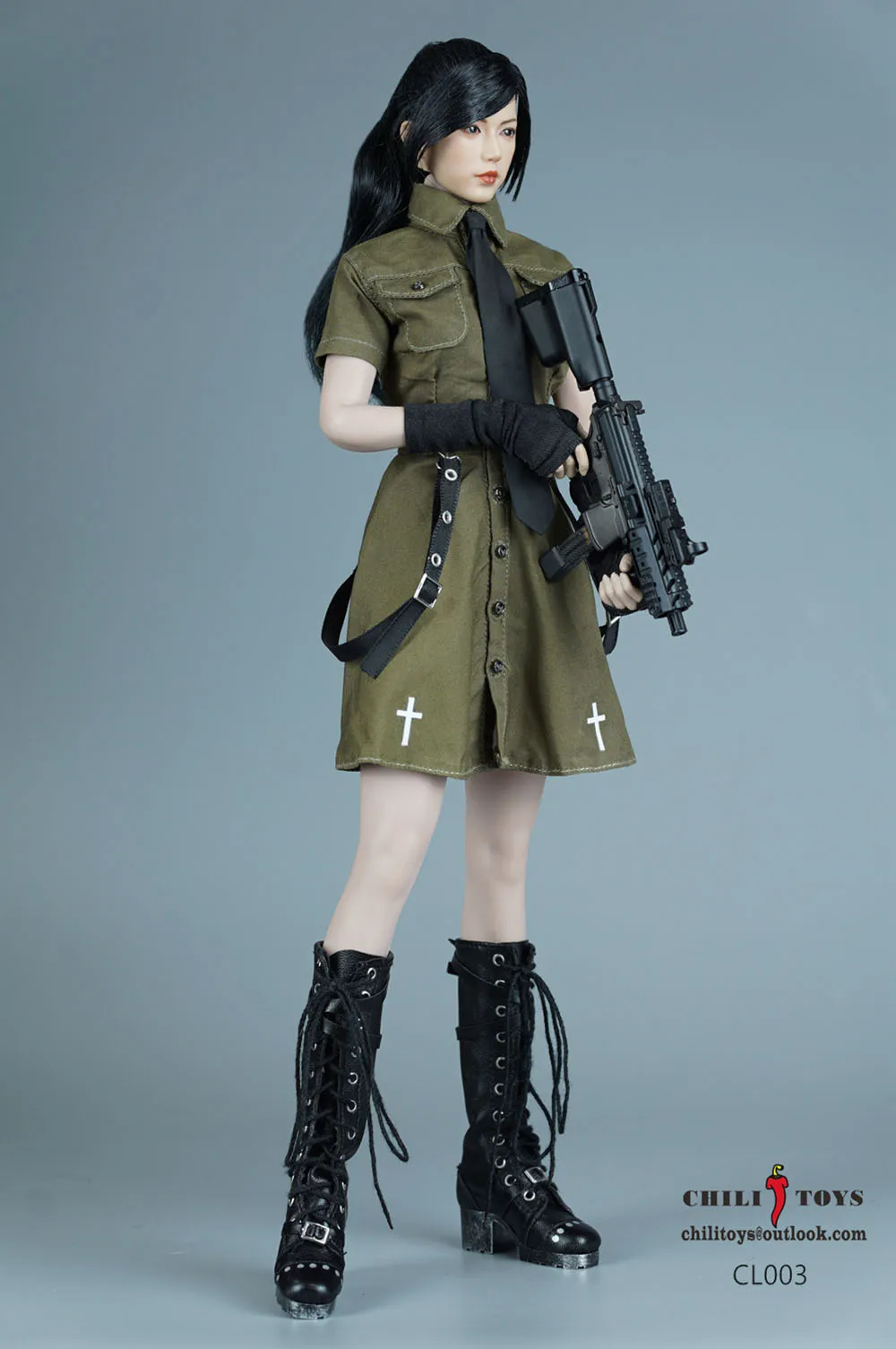 1/6 CHILI TOYS CL004 Female Sexy Vigorous Youth Vigor Workwear Dress Set for 12-inch Female Soldier Action Figure Doll