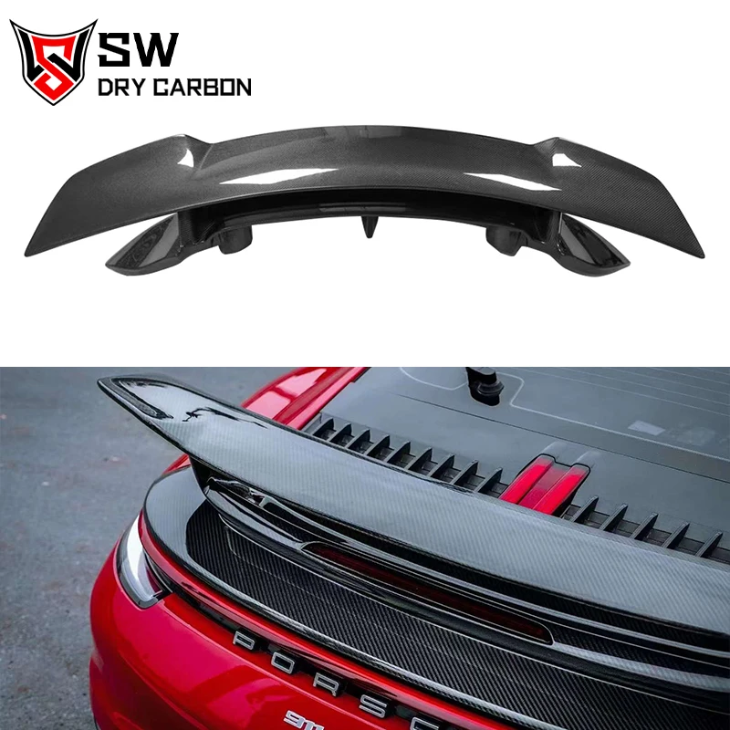 

Dry Carbon Fiber Sport Design Style Rear Spoiler for Porsche 911 992 Carrera Rear Wing Splitter Lip Aerodynamic Kit