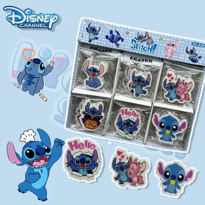 Borrador de dibujos animados de Disney, puntada creativa, Stitch, descontaminación, lápiz, papelería para estudiantes, suministro escolar, premio