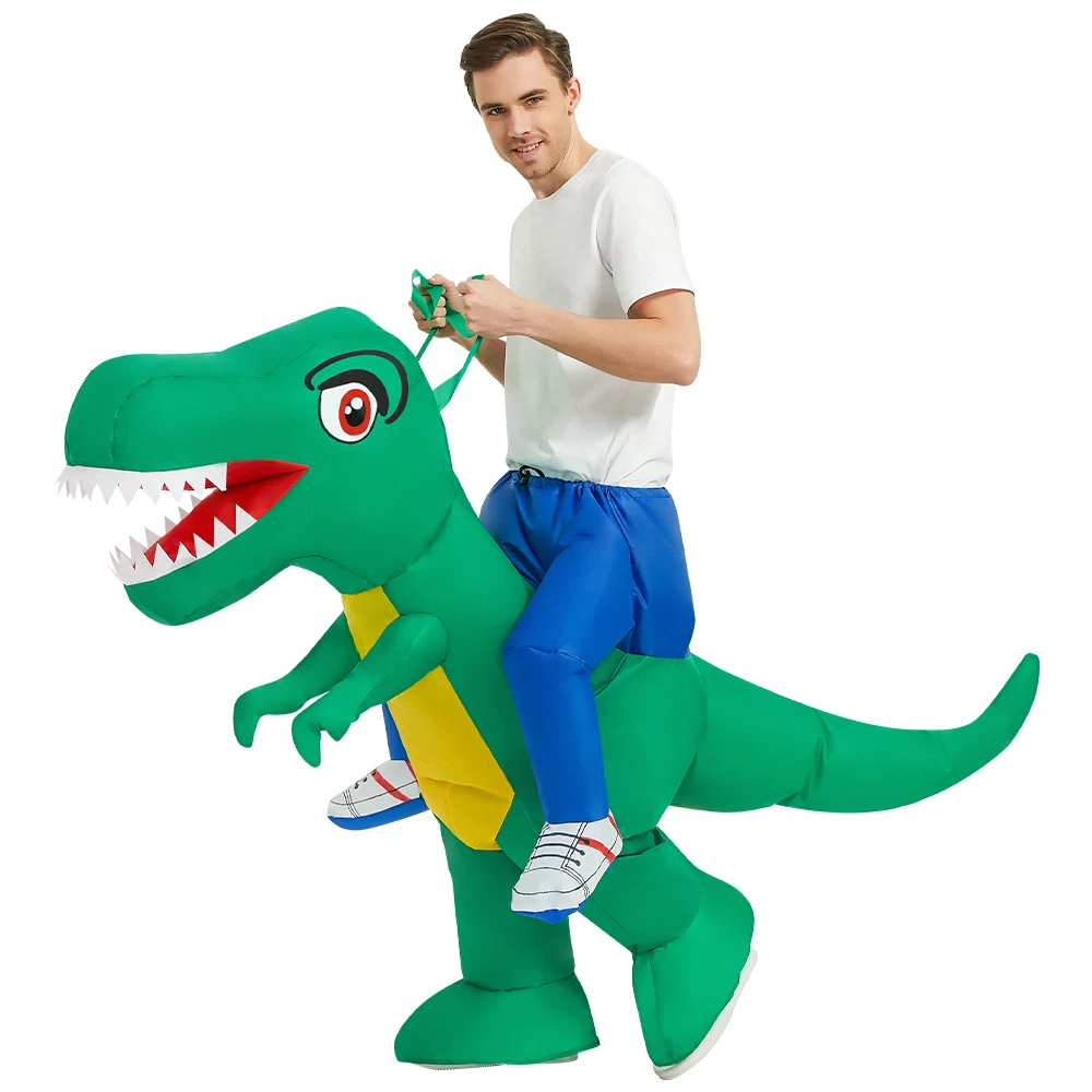Purim Anime Fancy Mascotte Dinosaurus Opblaasbaar Kostuum Kerstmis Halloween Cosplay Kostuums Jurk T-rex Pak voor Volwassen Man Vrouw