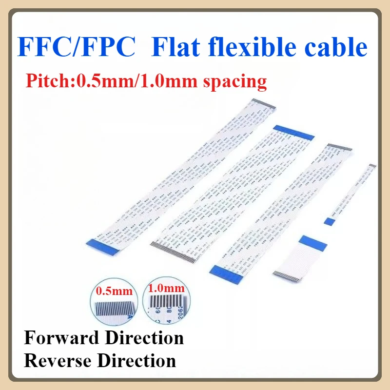 10PCS Flat Flexible Cable FFC FPC AWM 20624 80C 60V VW-1 FFC-0.5MM 1.0MM 4/5/6/8/10/12/14/16/18/20/24/26/30/32 Pin