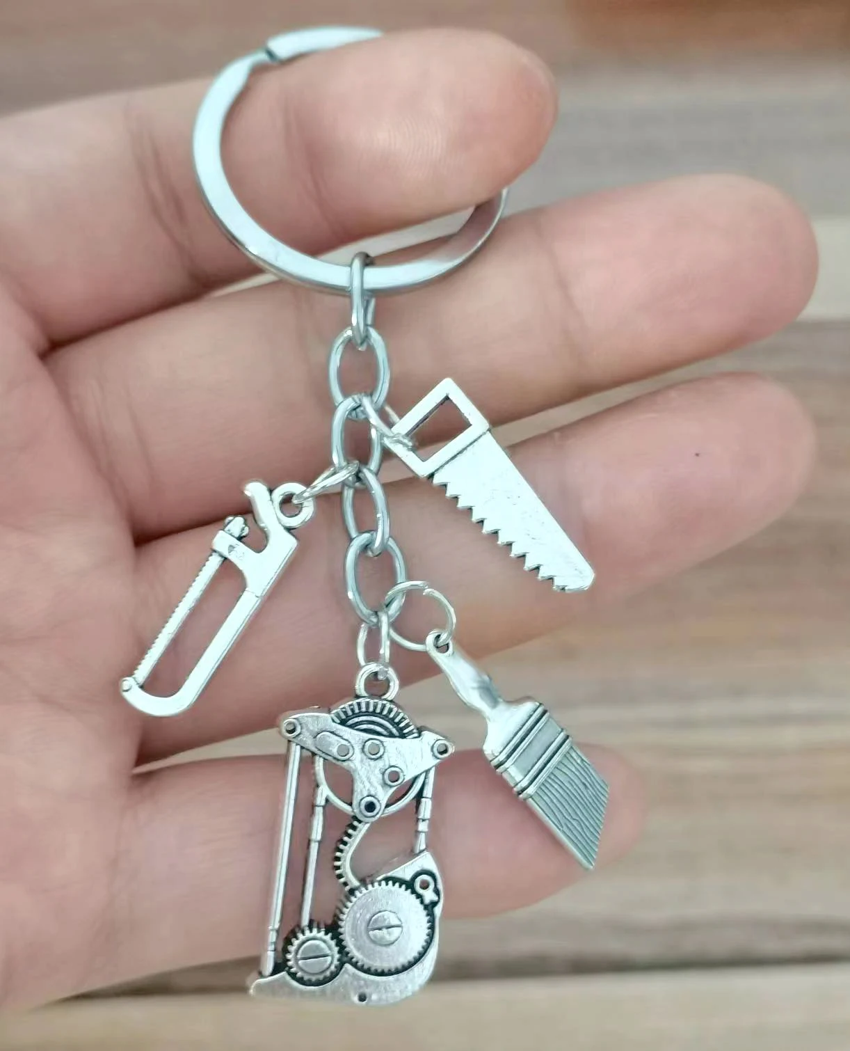 Engineer Architect House Design Key Chain Decoration House Hammer Ruler Creative Decoration Key Chain Father\'S Day Gift