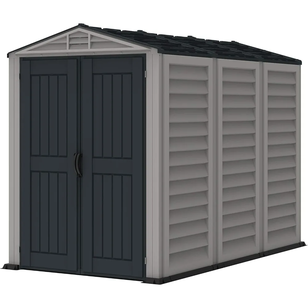 

Outdoor Vinyl Storage Shed, Adobe/grey Color