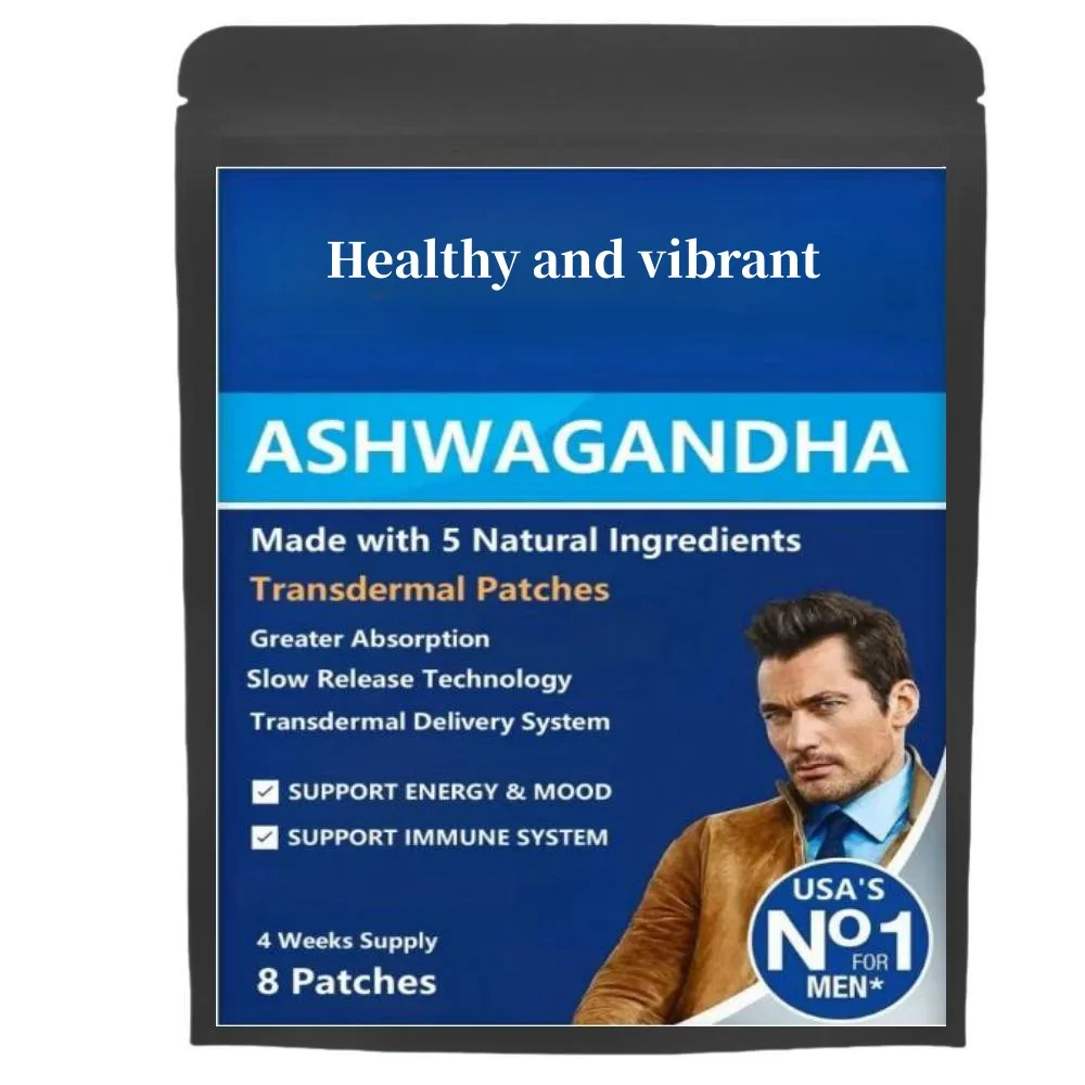 

Ashwagandha Transdermal Patches. Combined With Turmeric, Ginger, Black Pepper And Rhodiola. Mood And Strength Support Supplement