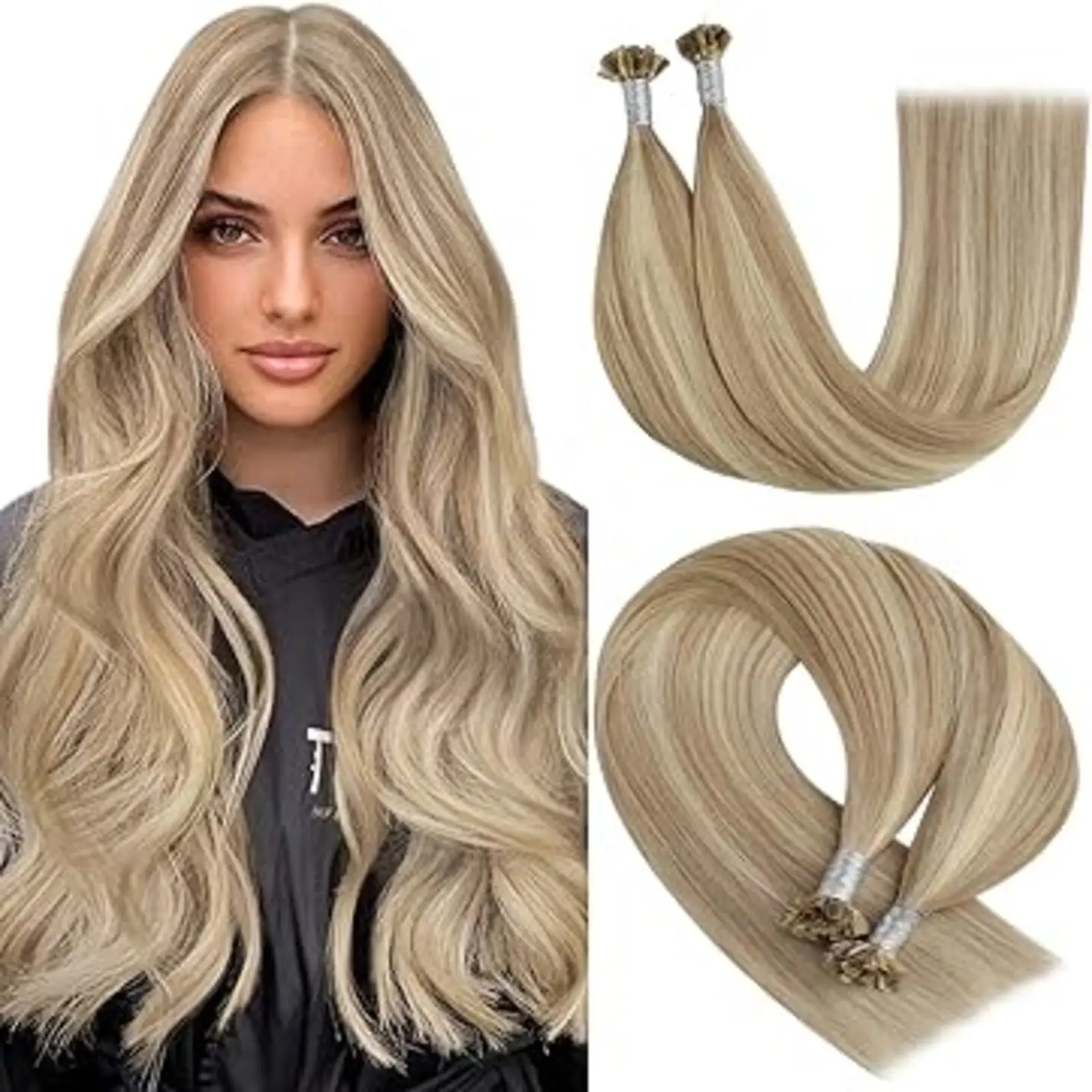 

YoungSee U Tip Hair Extensions Hot Fusion Utip Keratin Brazilian Human 100% Human Hair Highlight Color 50G 14-22Inch