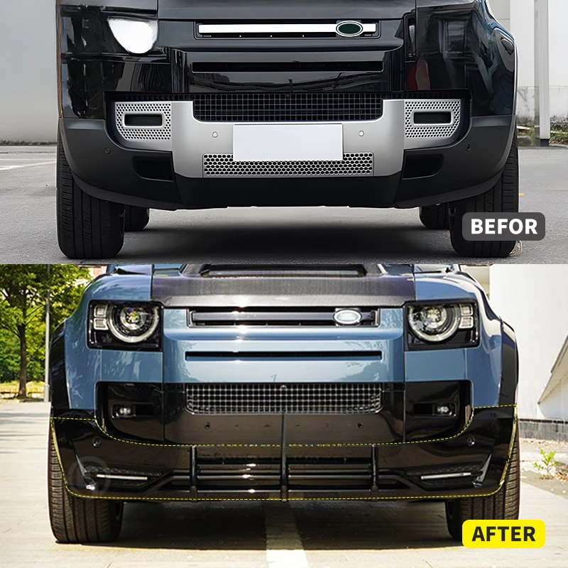 Defender 90 110 L663 2020-2025 LS Style Front Bumper Lip Spoiler Premier Edition Exterior Accessories