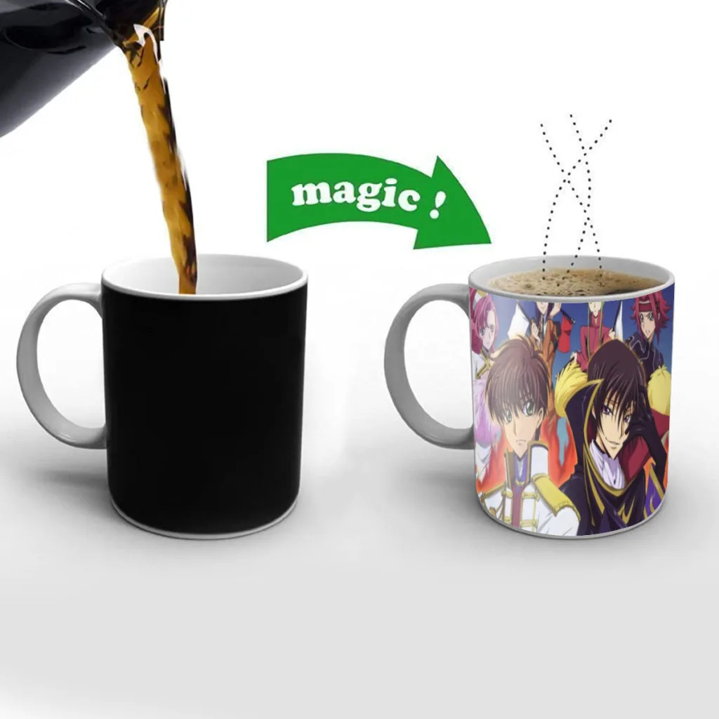 Anime Code Geass Lelouch One Piece Coffee Mugs And Mug Creative Color Change Tea Cup Ceramic Milk Cups Novelty Gifts