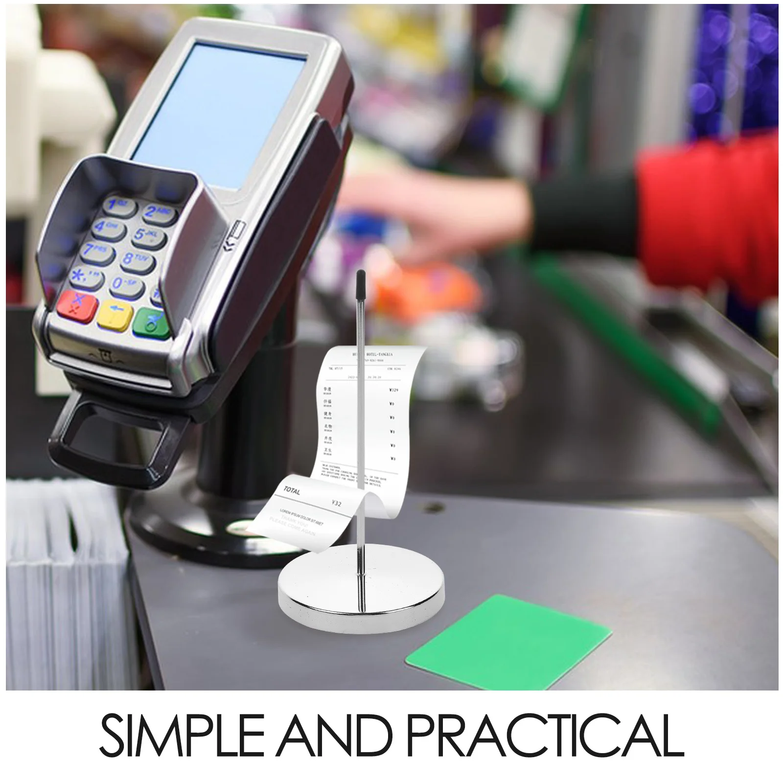 4 قطعة حامل إيصالات سبايك القائمة حامل فاتورة المكتب لمطعم المكتب أمين الصندوق-منظم تخزين إيصالات قضيب المغزل #3