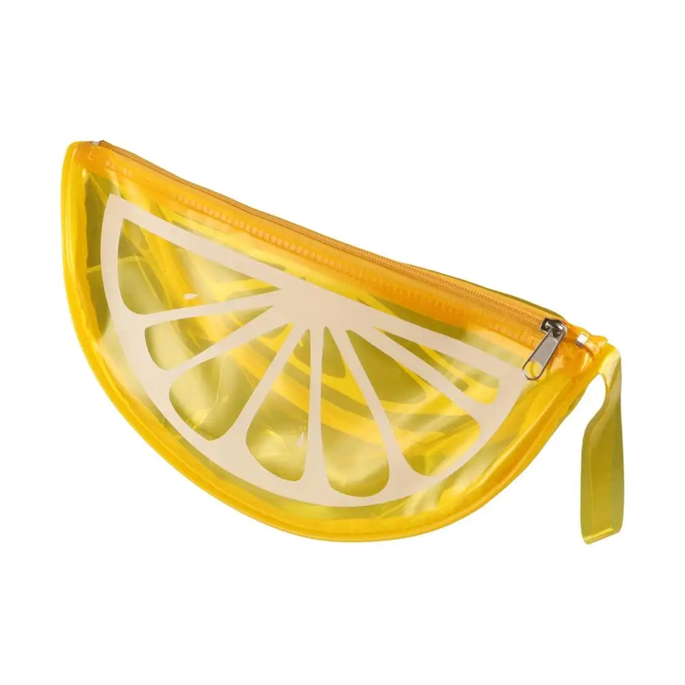

Transparent Lemon Cosmetic Bag Waterproof Portable Lemon Makeup Case Multi-Functional Professional Zipper Toiletry Bag Bathroom