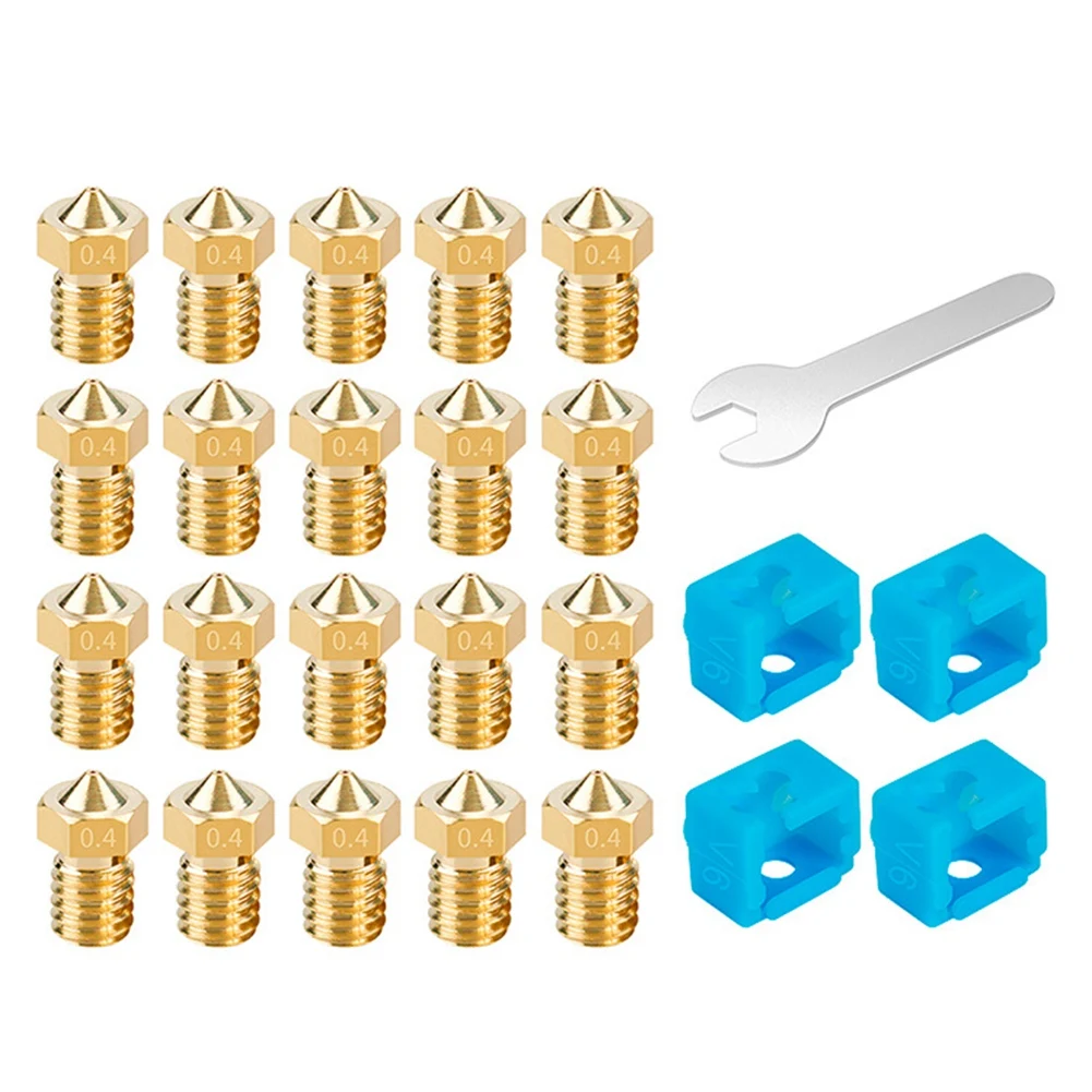 For E3D Nozzle Brass V6 M6 Thread Hard Steel Brass Nozzles for 1.75mm Filament E3D Hotend Extruder 3D Printer Parts