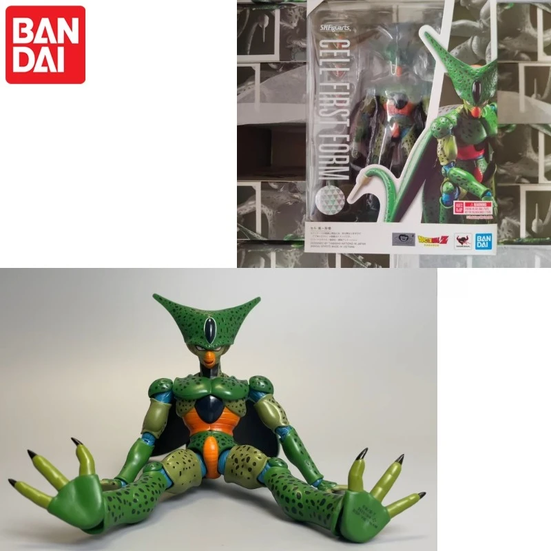 ¡En stock! Figuras de Acción Originales de Bandai Dragon Ball Z S.H.Figuarts Cell First Form Cell Saga Final Boss, Modelos de Anime, Juguetes, Regalos