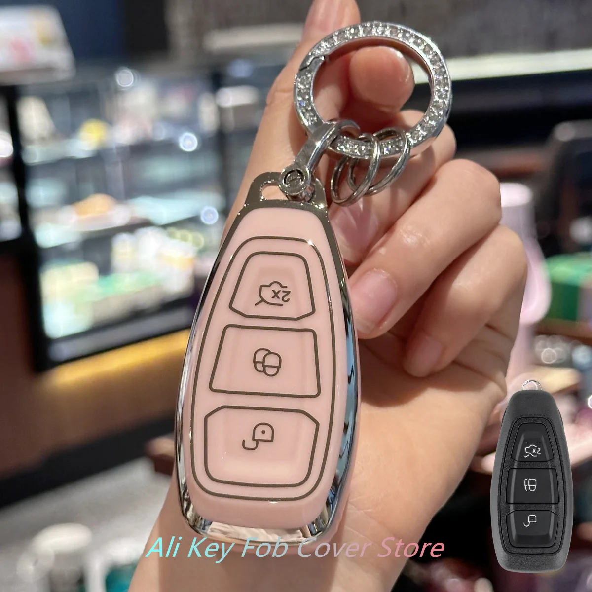Car Key Case Cover Keychain For Ford Fiesta IV Focus III Galaxy Fusion Mondeo IV B-Max C-Max II S-Max Kuga II Ecosport etc.