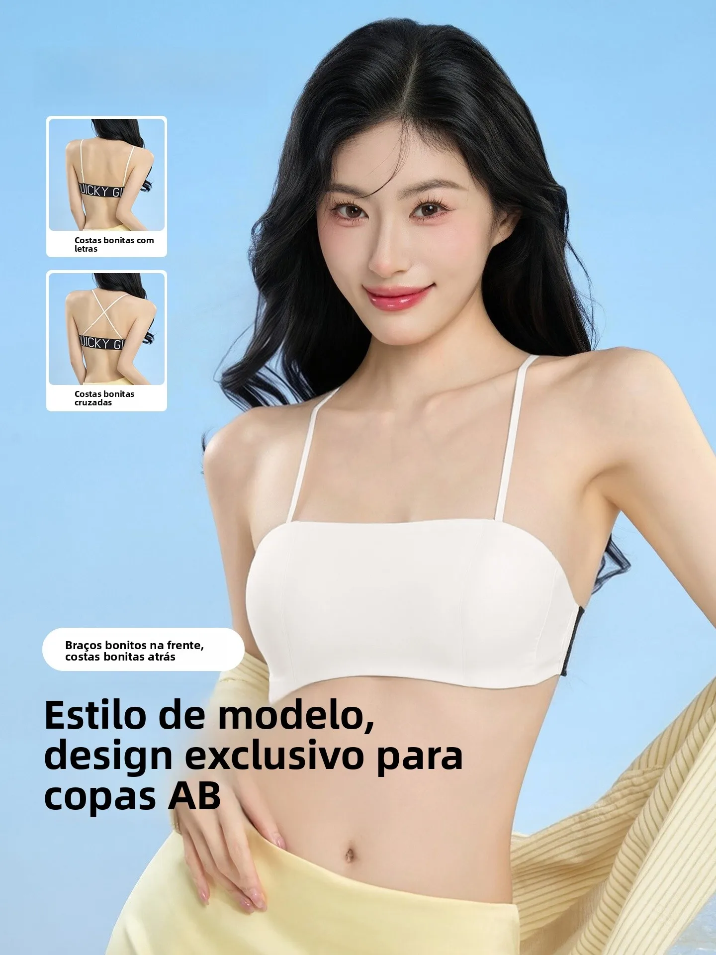 breathable-cross-back-bra-women's-small-chest-gather-anti-light-fixed-cup-thin-strap-underwear-comfortable-wireless-bra