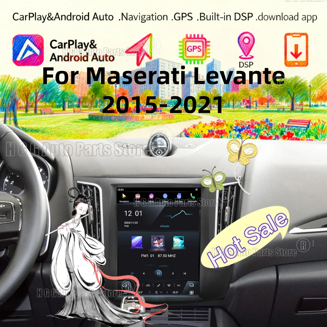 Qualcomm Android Auto Automotive Multimedia Stereo For Maserati Levante 2015~2021 GPS CarPlay Navigation Radio Audio Screen Head