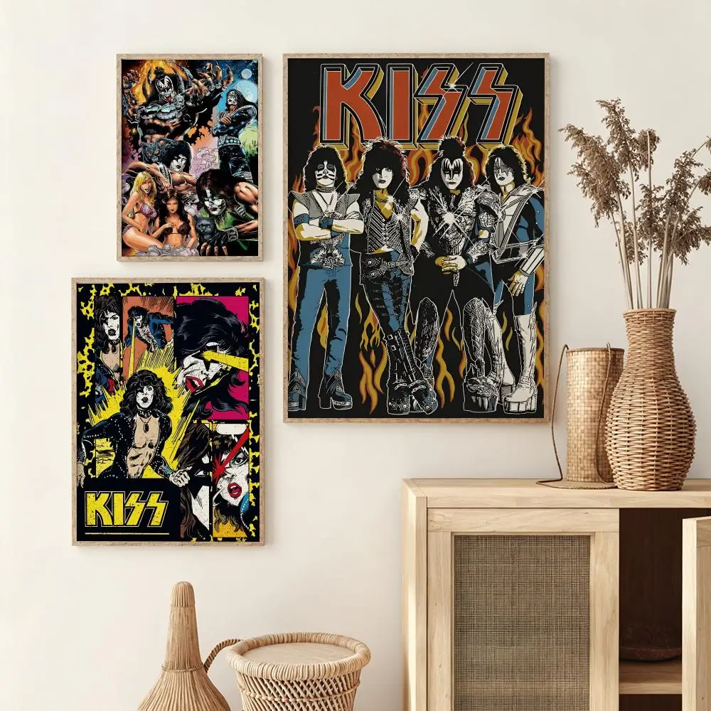 Band K-KISS Poster Wall Stickers HD Painting Self Adhesive Art Decals for Bedroom Living Room Home Decor view 3