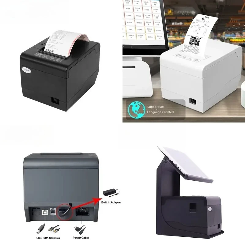 80mm Automatic Cutting Hot Receipt Printer for Thermique ZY808 Ticket Printer