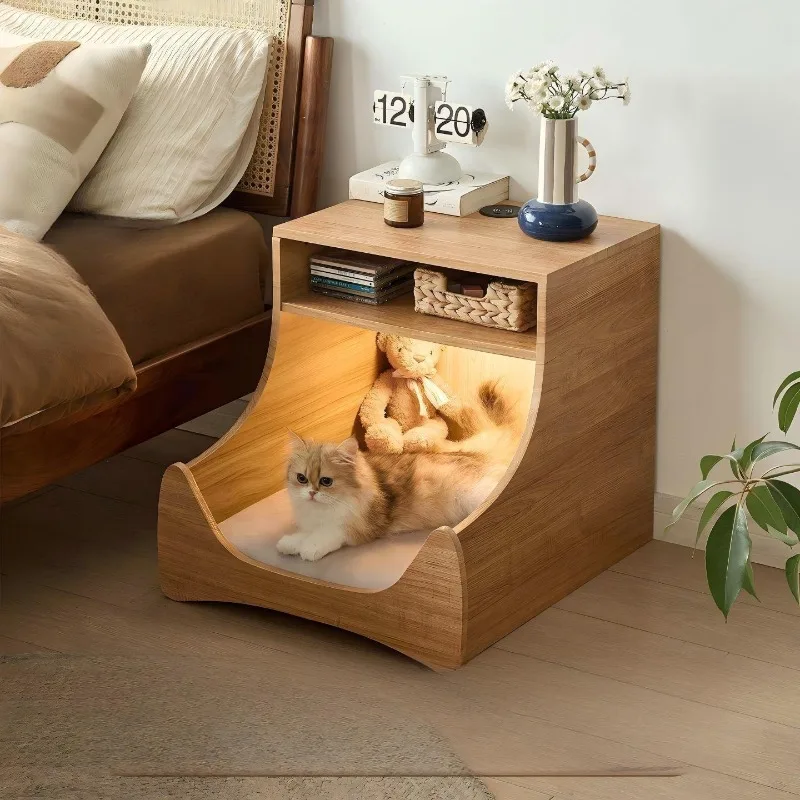 Medieval style universal bedroom bedside table, people and cats share the sofa side, living room removable corner, small table s