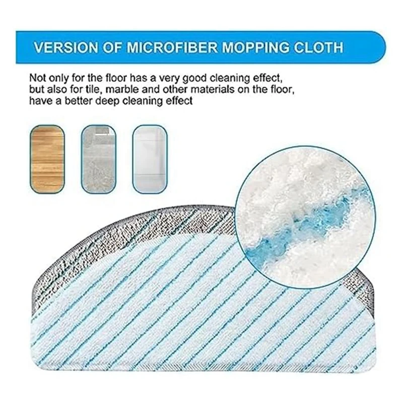 15PCS Wiping Mop Pads For ECOVACS DEEBOT OZMO T10/T10 Plus Robot Vacuum Cleaner Mop Cloth Parts  T10/T10 Plus Mopping Cloth