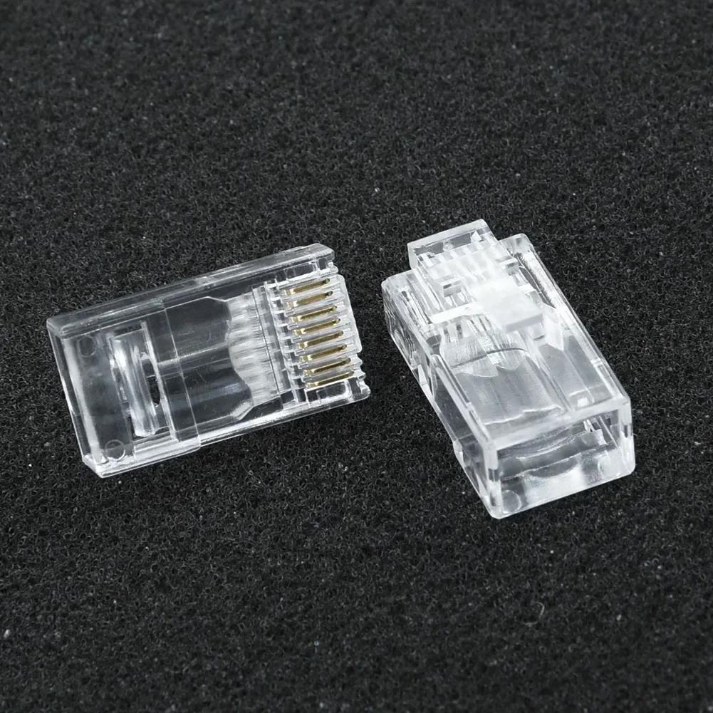 Conector de rede plugues peças plasticidade forte 8p8c substituição rede transparente 50 peças adaptador cabo cat6