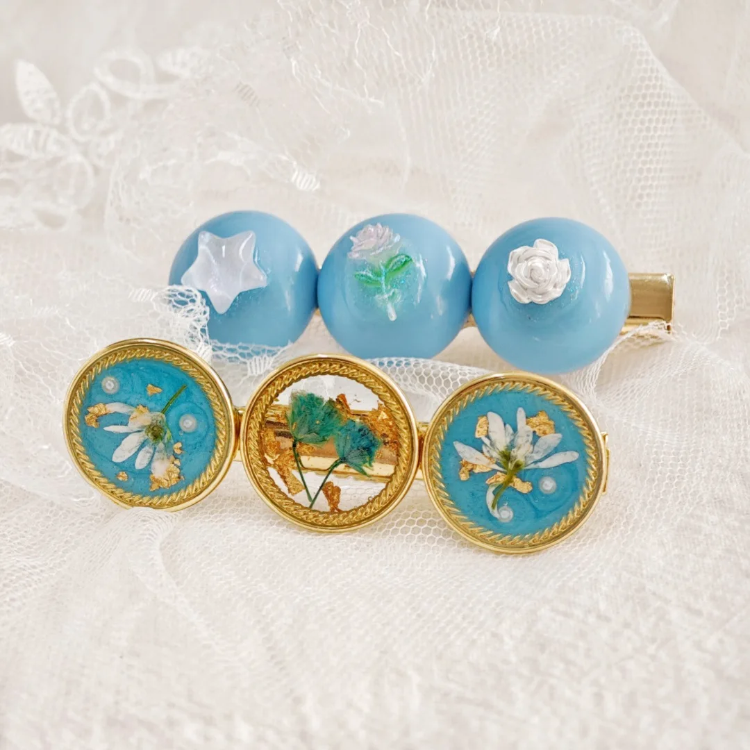 3251 Wholesale Niche Design Dried Flower Hair Accessories Duckbill Clip Creative Christmas Birthday Gift Side Bang Clip Ornament