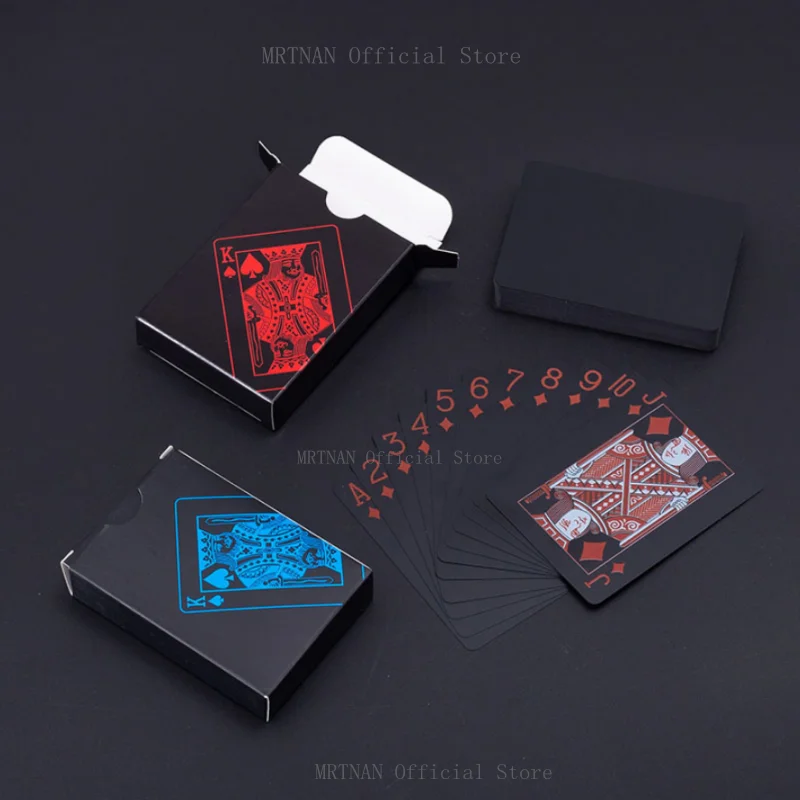 Color Black blue red Playing Card Game Card Group Waterproof Poker Suit Magic Package Board Game Card Creative Gift