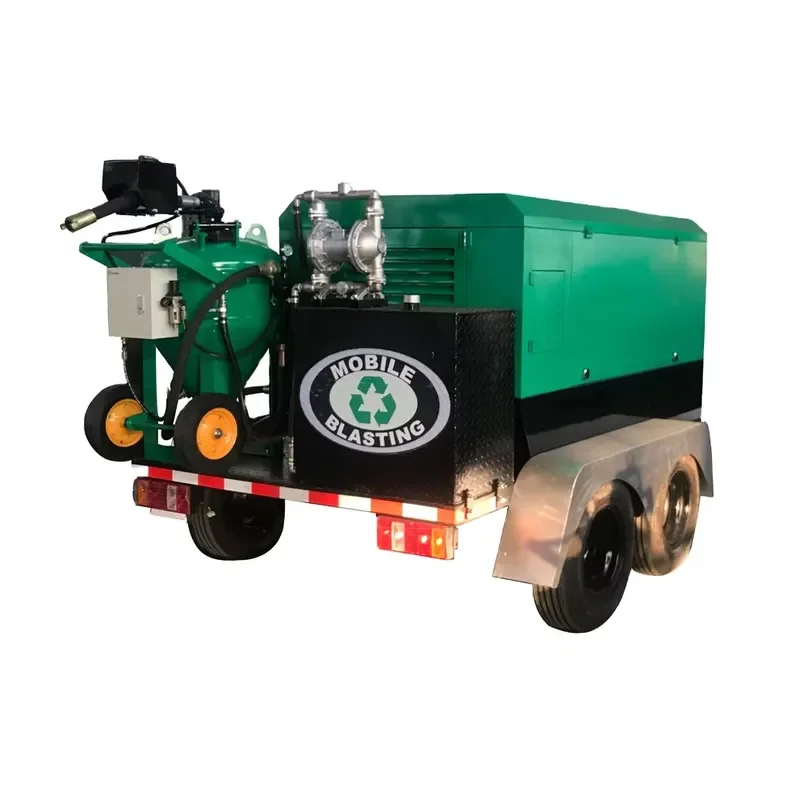 Mobile Truck Mounted Dustless Sandblasting Machine With Air Compressor Sand Blaster Vapor Blaster Complete Set for Sale