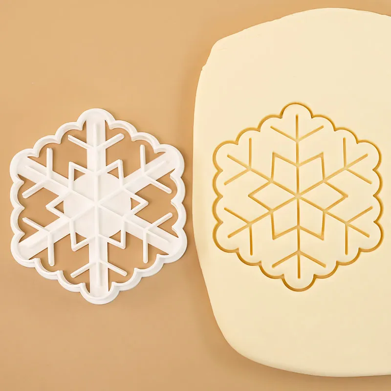 4 قطعة عيد الميلاد قاطعة البسكوت مجموعة ندفة الثلج سانتا كلوز ثلج عيد الميلاد شجرة شكل البسكويت قوالب للخبز عطلة الشتاء #3