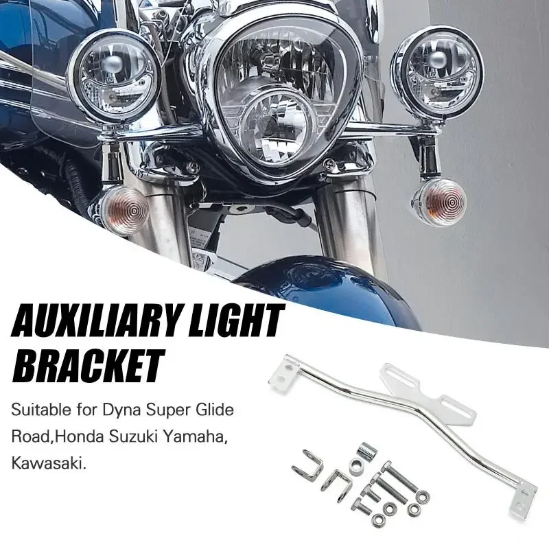 Motorcycle Passing Light Bracket Bar Driving Spot Fog Lamps Mount Led Turn Signals Light Holder Clamp Front Light Bar Bracket