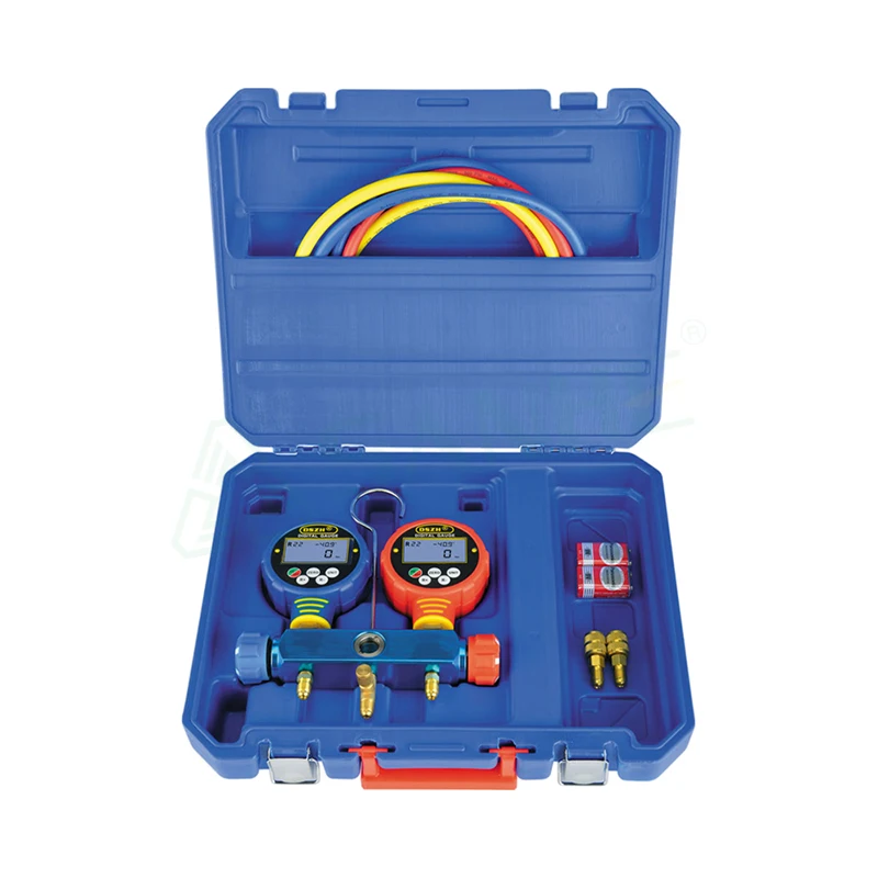 Medidor de pressão do coletor de refrigerante HVAC R410a R134a R12 R502 Medidor de coletor digital R32 Conjunto de medidor de coletor