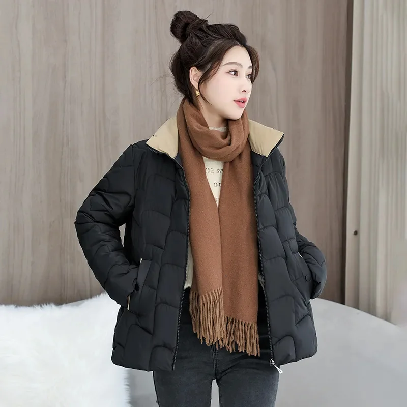 Down Cotton-Padded Jackets Women 2024Autumn Winter New Parkas Short Warm Cotton Jacket Ladies Korean Outwear Fashion Puffer Coat