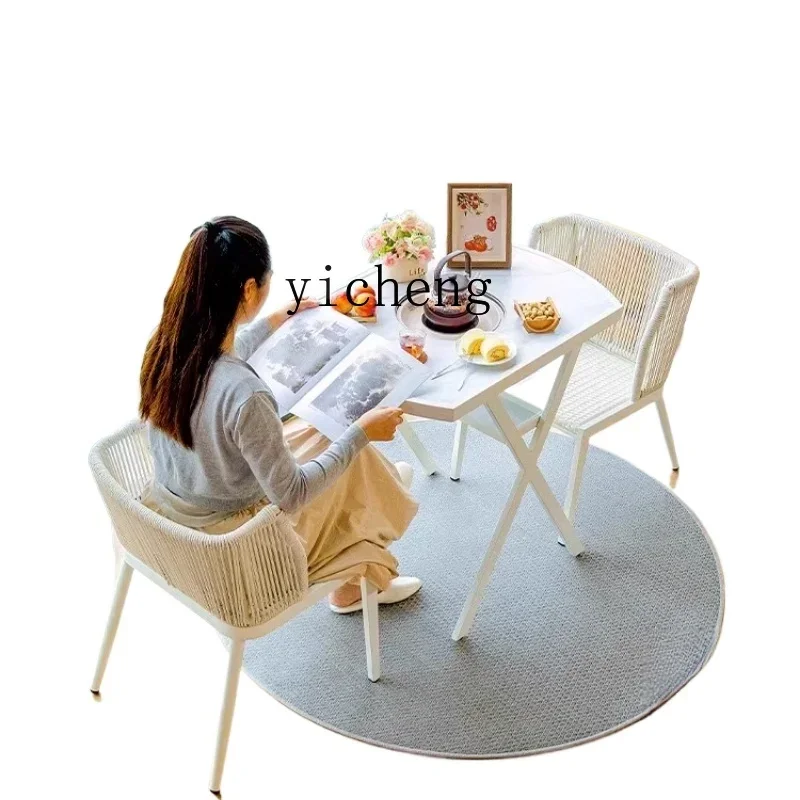 tables and chairs, balcony tea drinking combination, surrounding stove tea brewing, leisure multi-functional household rattan